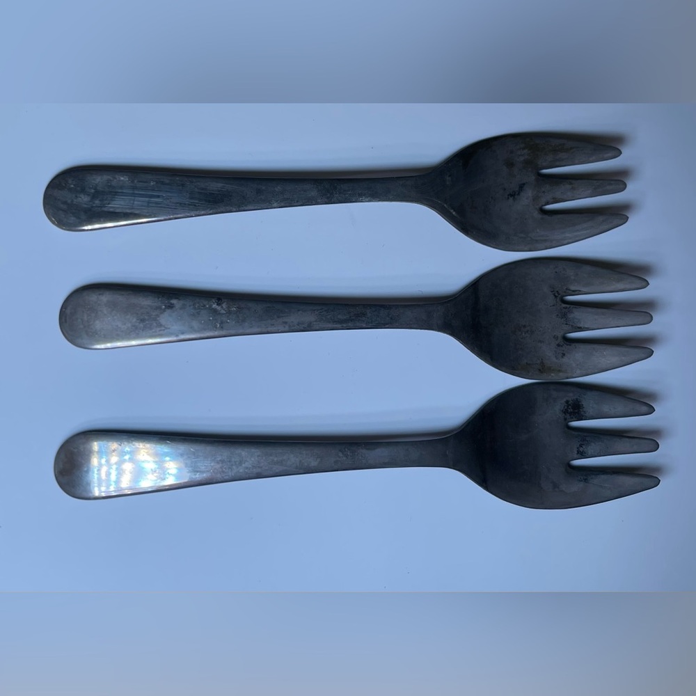 Sheffield England-Silver plated-3 small forks